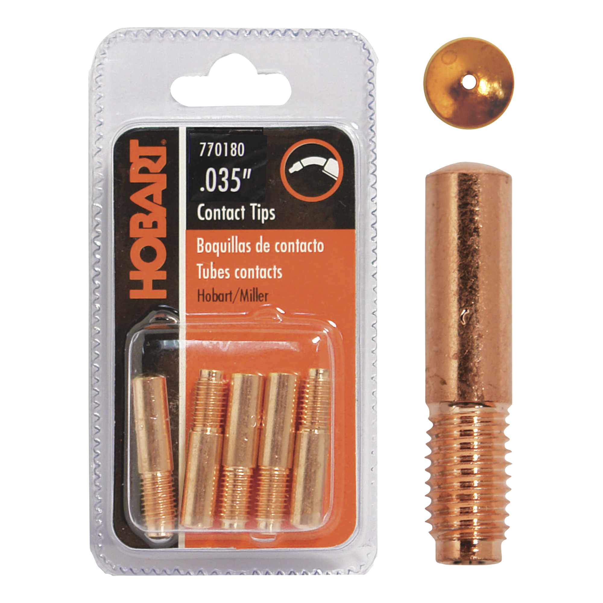 Hobart Welding Contact Tips for Hobart Guns, .035in., 5-Pack., Model# 770180